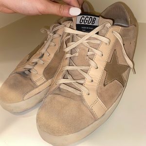 Tan Golden Goose Superstars / Size 40